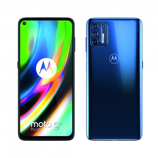 Das Moto G9 Plus in Blau (Bild: Motorola)